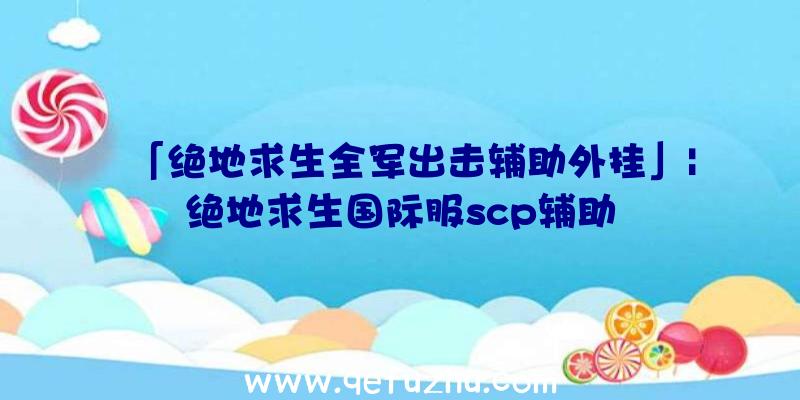 「绝地求生全军出击辅助外挂」|绝地求生国际服scp辅助